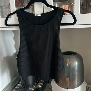 Black Ribbed Tank Top